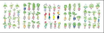 Plant flowers element 1 vector