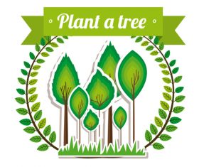 Plant tree sign vector material
