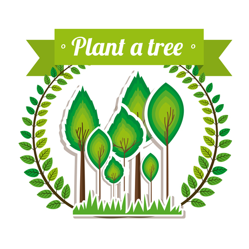 Plant tree sign vector material