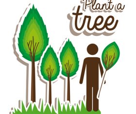Plant tree sticker vectors