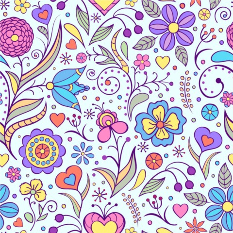 Playful painted flowers design vector