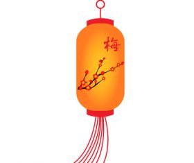 Plum pattern festive lantern