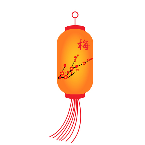 Plum pattern festive lantern