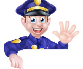 Police cartoon design illustration vector 05