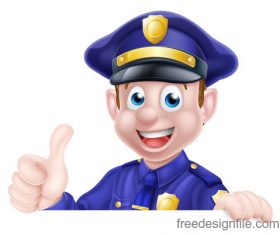 Police cartoon design illustration vector 06