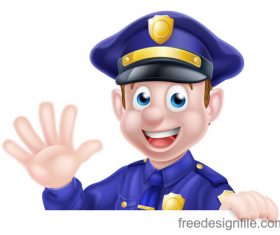 Police cartoon design illustration vector 07