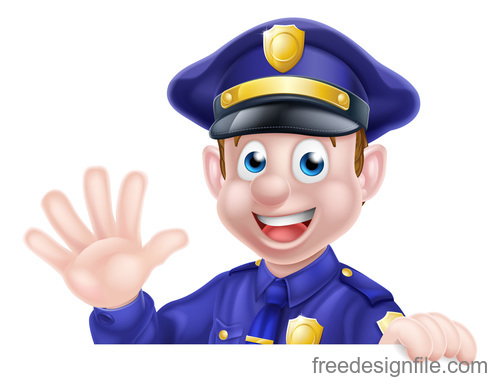 Police cartoon design illustration vector 07 free download