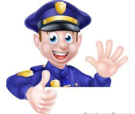 Police cartoon design illustration vector 08