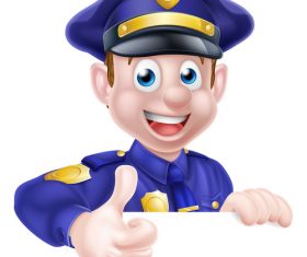 Police cartoon design illustration vector 09