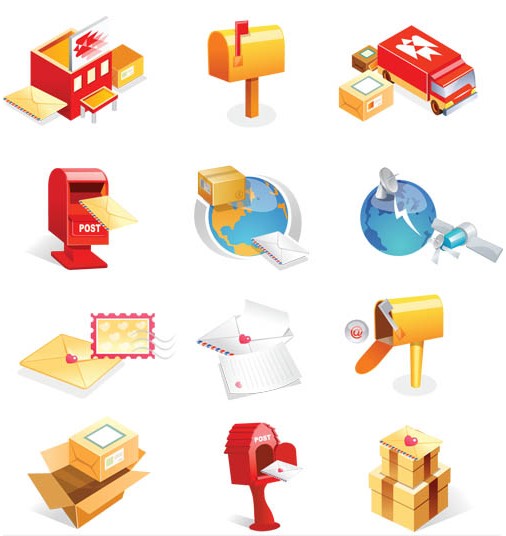 Post Icons free vector