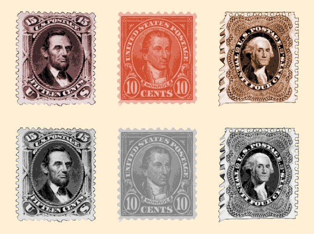 Postage Stamps free vector