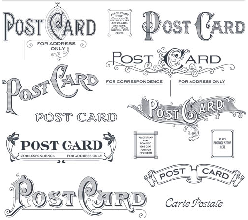 Postcard Calligraphic Elements vector