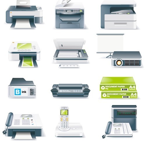 Printer fax telephone design vector