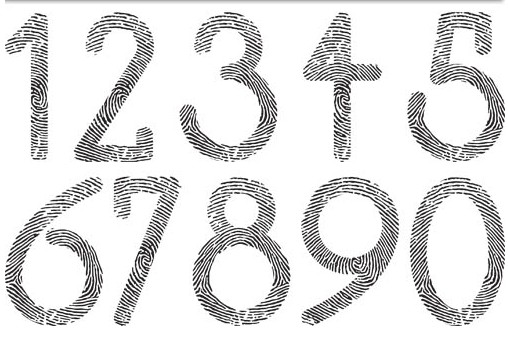Prints digits graphic vector design
