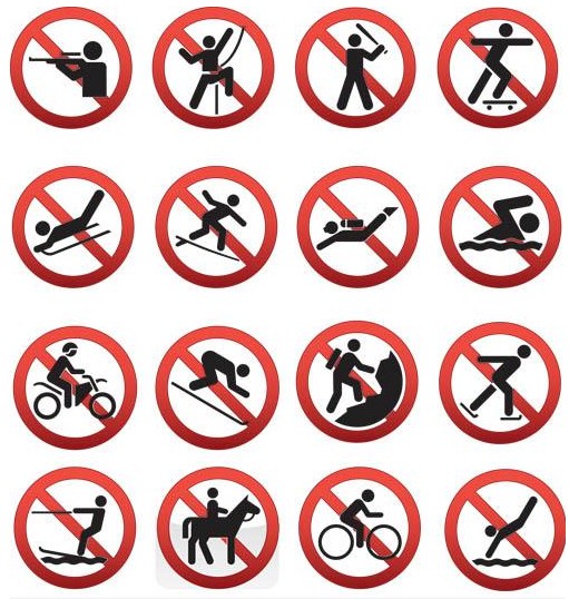 Prohibiting sports symbols vector