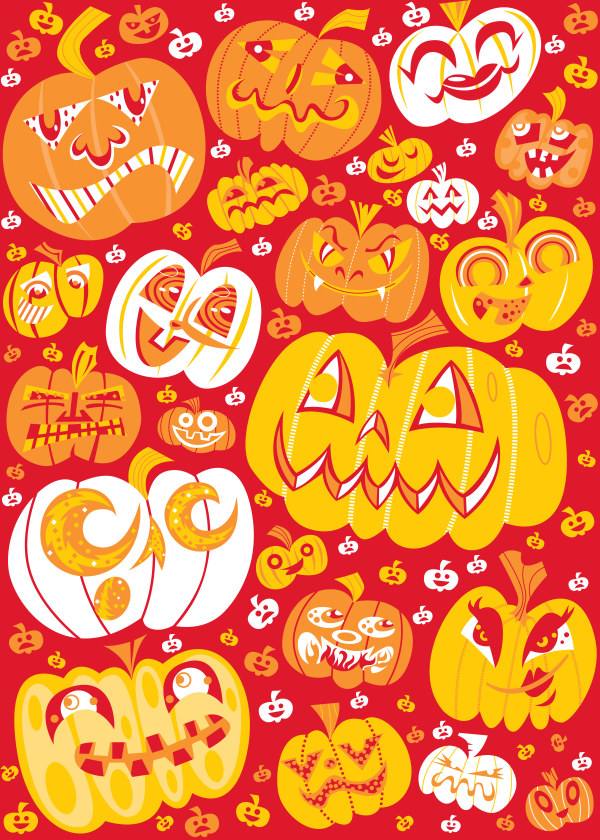 Pumpkin pattern vector