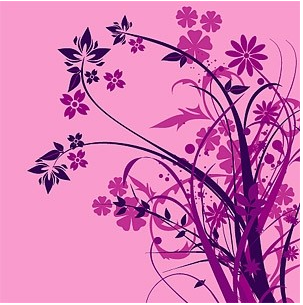 Purple flower silhouette vector
