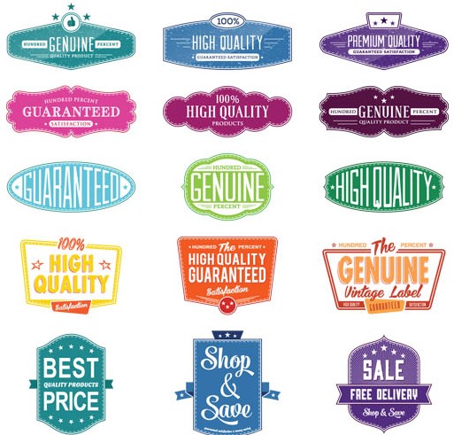 Quality Labels free vector