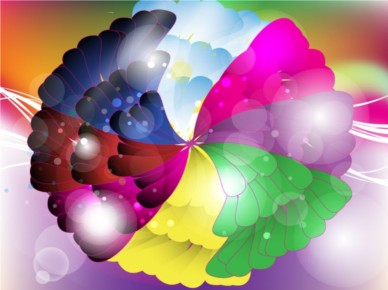 Rainbow Flower Design vector graphics