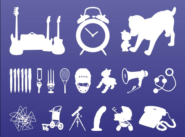 Random Objects Silhouettes vector material