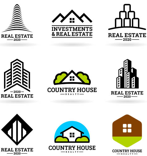Real Estate Logotypes 13 set vector