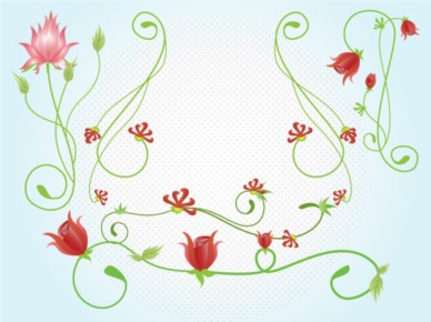 Red Flowers background vector