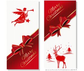 Red Gift Christmas card vector