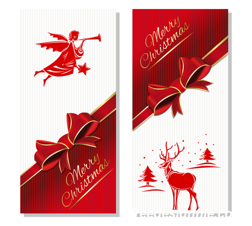Red Gift Christmas card vector