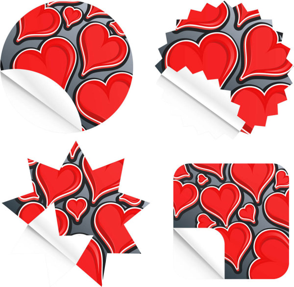 Red Heart Sticker vector