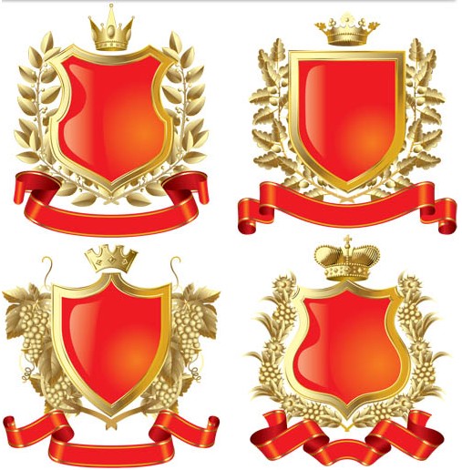 Red Royal Emblems vector