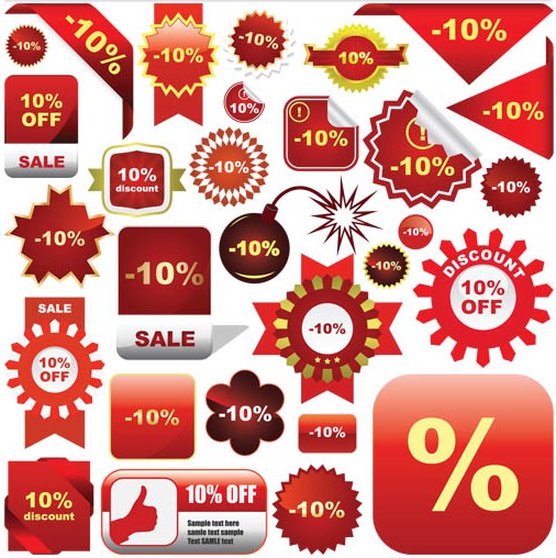 Download Red Sale Tags vector design free download