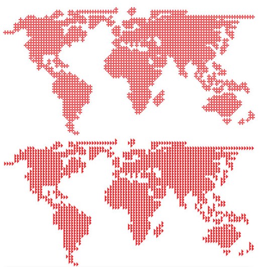 Red World Maps vector