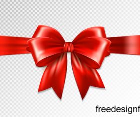 Red bows ribbon illustration vectors 01
