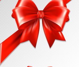 Red bows ribbon illustration vectors 03