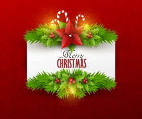 Red christmas background with xmas card design vector 03