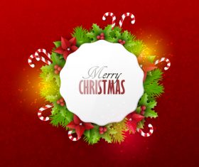 Red christmas background with xmas card design vector 05