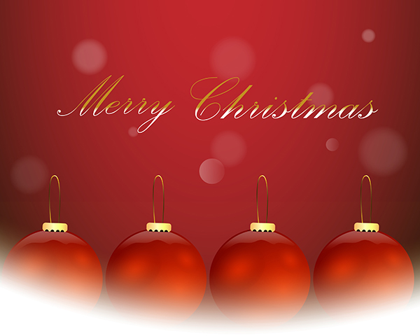 Red christmas ball vector graphics free download