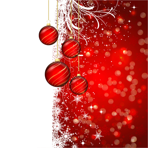 Red christmas bauble vector
