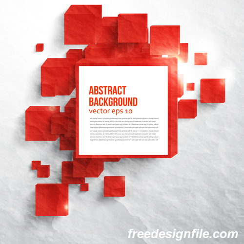 Red cube with old paper background vector