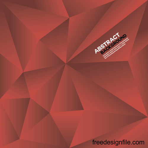 Red geometric polygon background vector