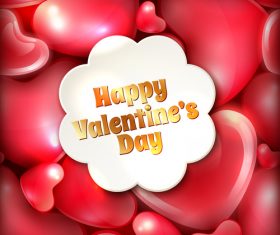 Red heart background with valentine cards vector