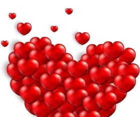 Red heart balloon illustration vector