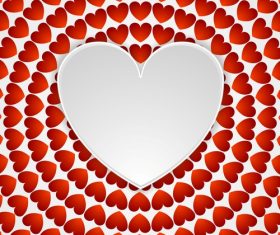 Red heat pattern with white heart vectors