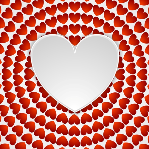 Red heat pattern with white heart vectors