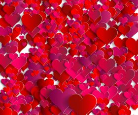 Red paper heart vector valentine pattern 01