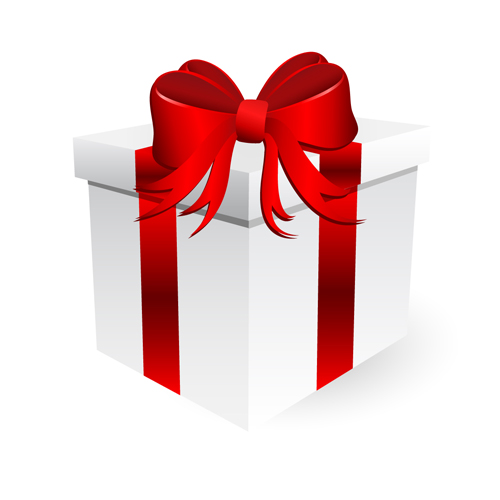 Red ribbon gift box design vector