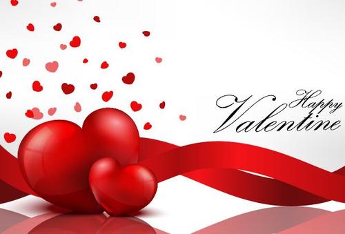 Red ribbon with valentine card vector