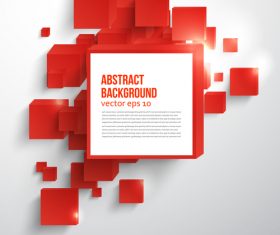 Red square with paper background vectors 01