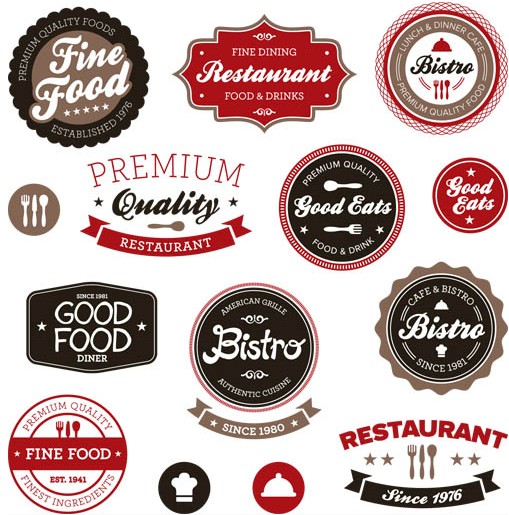 Restaurant Labels vector