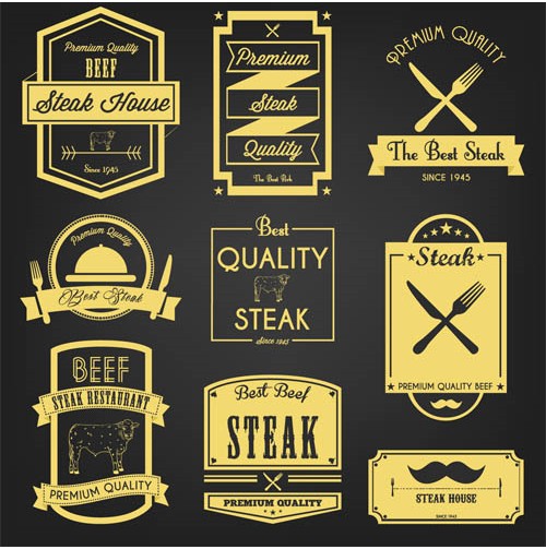 Restaurant Labels free vector design